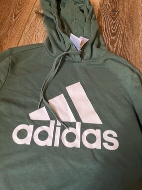 Adidas Green Hoodie with White Logo